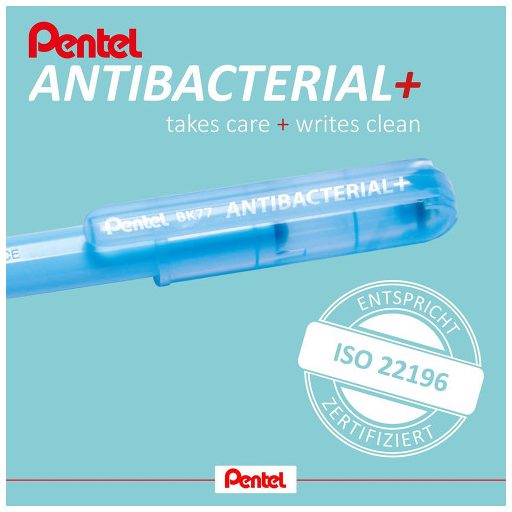 Golyóstoll antibakteriális 0,35mm, BK77AB-CE Pentel, írásszín kék