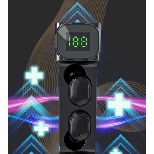 Wireless fülhallgató LED kijelzővel extra kivitelű töltőtokban - BQC-01