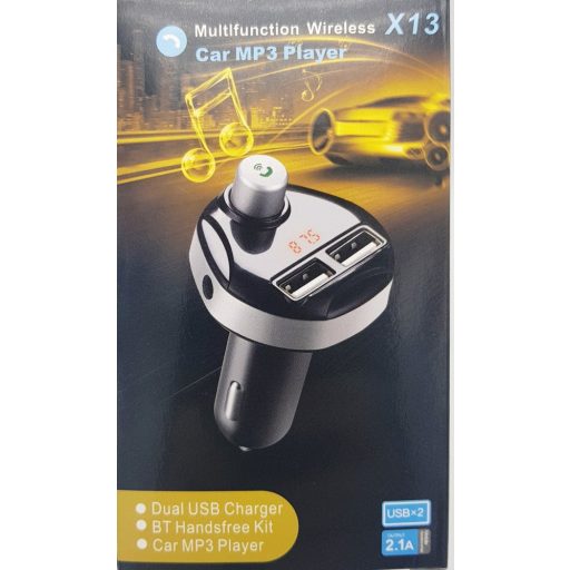 X13 szivargyújtós Bluetooth FM transmitter mp3 lejátszó