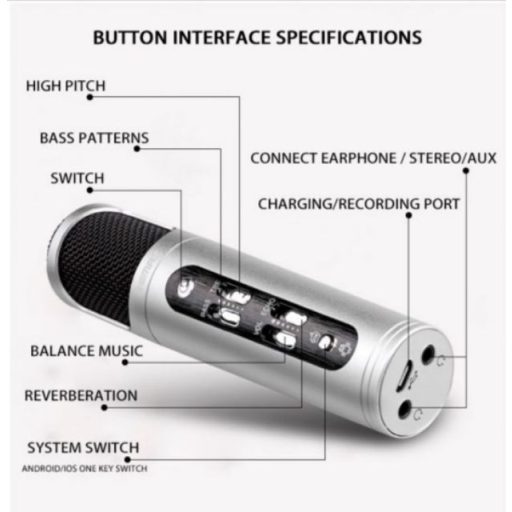 Remax K02 Ezüst vezeték nélküli mikrofon