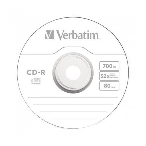 CD-R lemez, 700MB, 52x, 10 db, vékony tok, VERBATIM "DataLife"