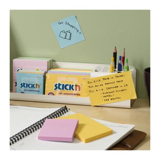 Öntapadó jegyzettömb, 76x127 mm, 100 lap, STICK N, zöld