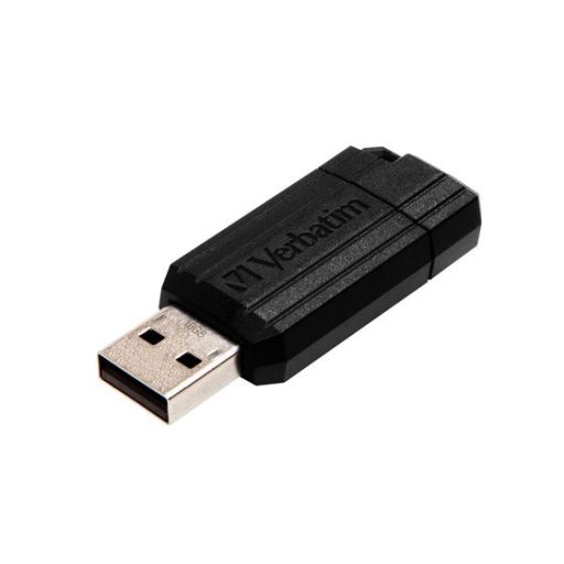Pendrive, 16GB, USB 2.0, 10/4MB/sec, VERBATIM "PinStripe", fekete