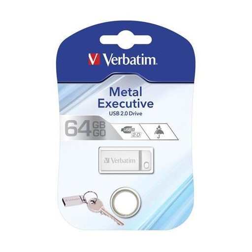 Pendrive, 64GB, USB 2.0,  VERBATIM "Executive Metal", ezüst