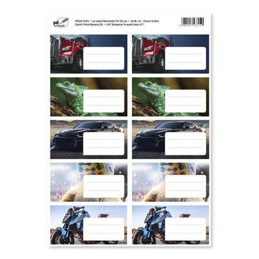 Füzetcímke pd 76x38 mm School United 10 db/ív