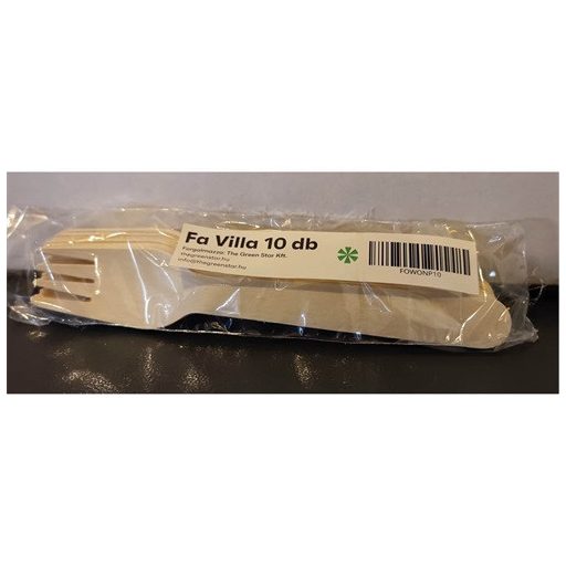Evőeszköz villa fa 16cm 10db/csomag