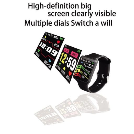 Bluetooth aktivitásmérő színes kijelzővel - kék szíj, vízálló F1v2.0