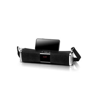   Hordozható Bluetooth Hangszóró – Fekete, 10 W teljesítmény, telefontartóval és vállpánttal