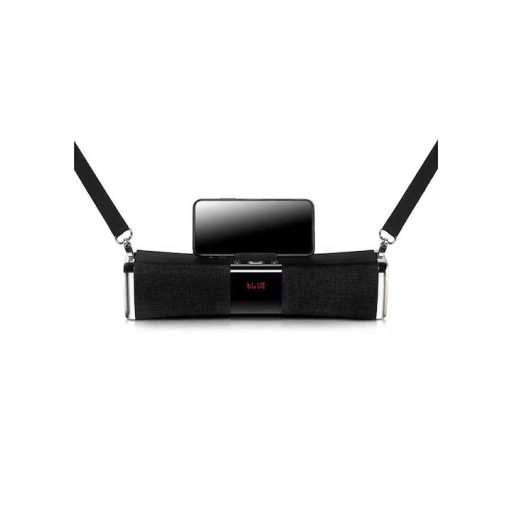 Hordozható Bluetooth Hangszóró – Fekete, 10 W teljesítmény, telefontartóval és vállpánttal