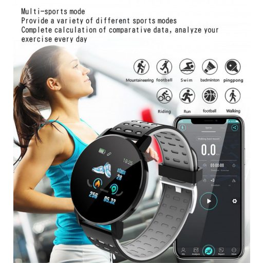 SilverHome Round Színes kijelzős Okosóra  - fekete