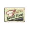 Vintage Dekor Fémtábla, 'Good Food' felirat, retro hangulatú kialakítás 20x30cm