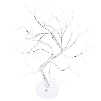   Silverhome Fa Alakú Éjszakai Lámpa – Meleg Fényű LED Dekoráció (Ezüst)