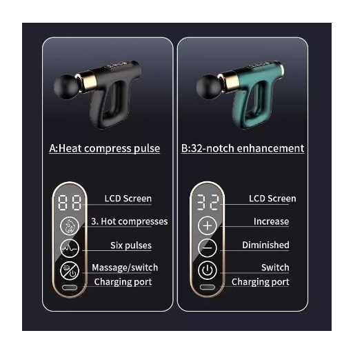 SilverHome Bluetooth Hangszóróval felszerelt Masszázs Pisztoly - Fascial Gun