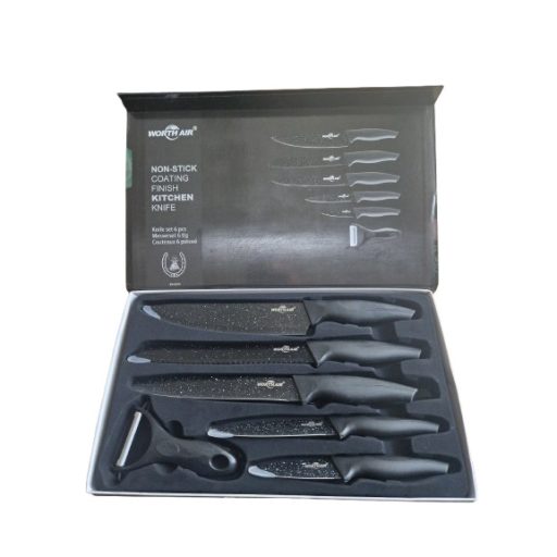 Worth Air 6 Darabos Konyhai Késkészlet – Tapadásmentes Bevonattal és Kerámia Hámozóval