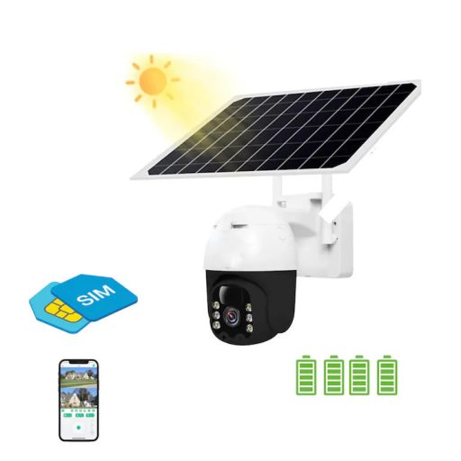 SilverHome Napelemes 4G PTZ biztonsági kamera SIM kártya foglalattal