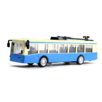   Retro Trolibusz Modell – Nyitható Ajtókkal, Fényeffektekkel és Hanghatásokkal - kék