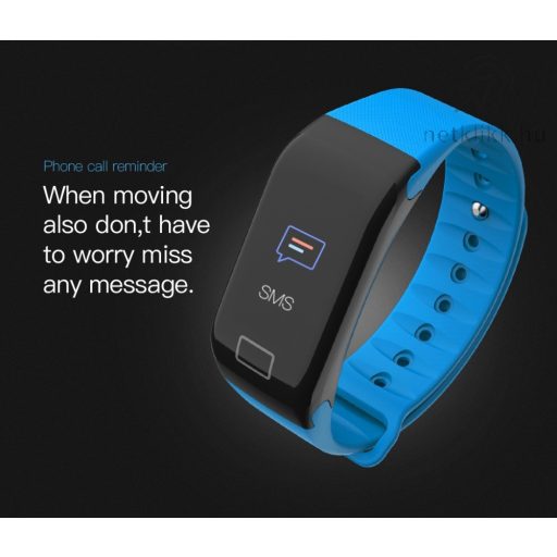 Bluetooth aktivitásmérő színes kijelzővel - szürke szíj, vízálló F1C