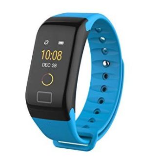   Bluetooth aktivitásmérő színes kijelzővel - kék szíj, vízálló F1C