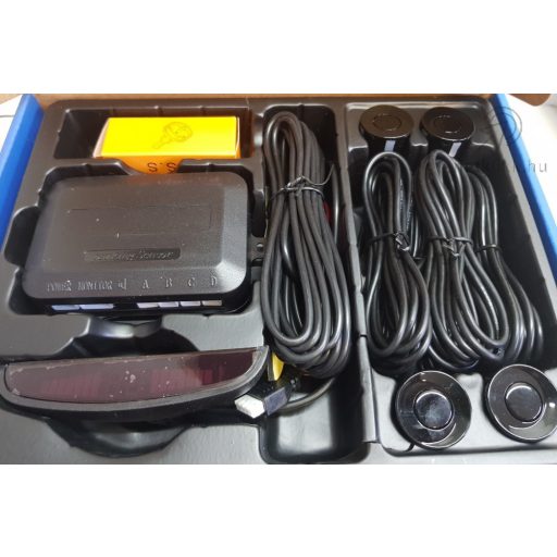 Tolatóradar 4 szenzorral digitális kijelzővel 5 színben - fekete