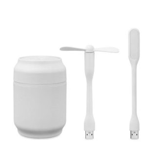   SilverHome 3 in 1 párásító készülék mini ventilátorral - sárga színben