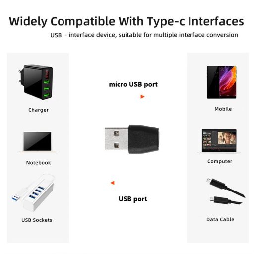 OTG átalakitó adapter (MicroUSB -> USB 2.0), fekete