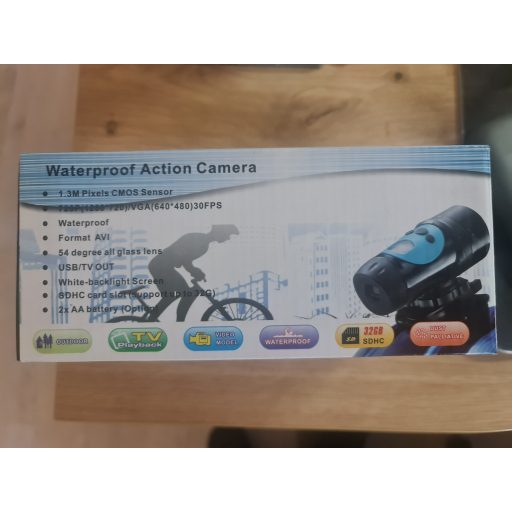 Vízálló HD akciókamera extrém sportokhoz, motorozáshoz