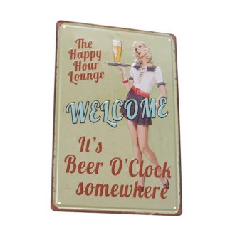   Vintage Dekor Fémtábla, dombornyomott 'WELCOME' felirat, retro hangulatú kialakítás, 20x30cm