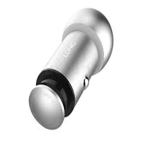 LDNIO Autós USB szivargyújtó töltő, 2xUSB csatlakozóval, Quick Charge 3.0, 5V/3,6A/18W, ezüst