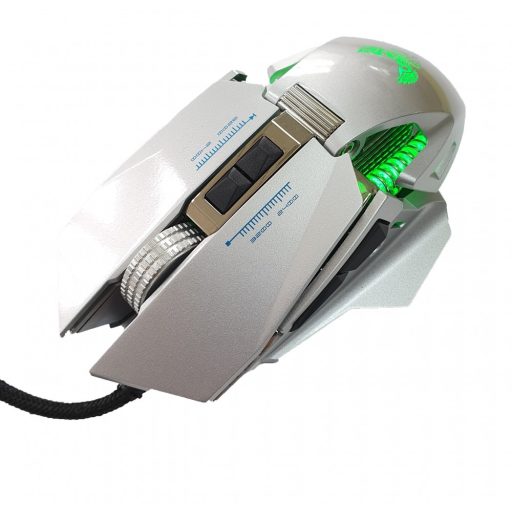 Vezetékes Gaming egér GM98, 1000-7200dpi, RGB világítás, Ezüst