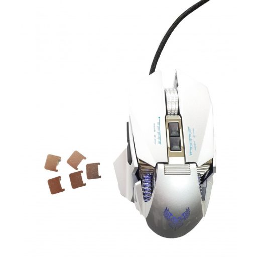 Vezetékes Gaming egér GM98, 1000-7200dpi, RGB világítás, Ezüst