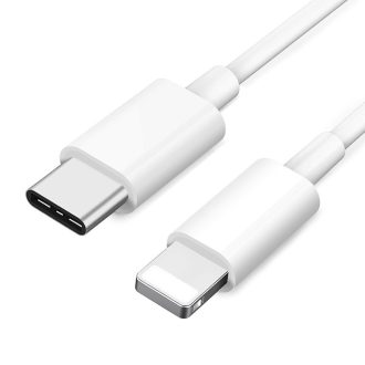   Prémium Adat- és Töltőkábel, Lightning/USB-C csatlakozó, 27W gyorstöltés, 1 méter, fehér színben