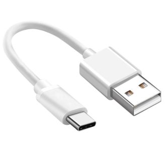   Prémium Adat- és Töltőkábel, 20 cm, USB-C/USB típusú, 2.4A gyorstöltés, fehér
