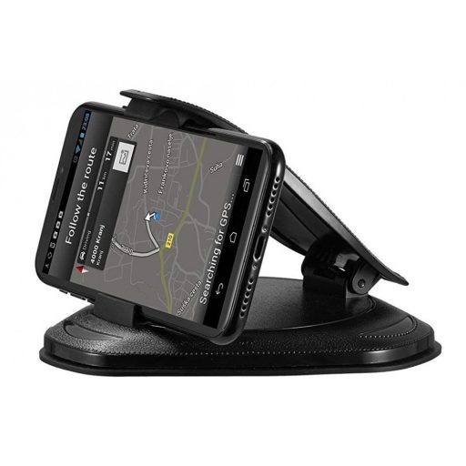 Univerzális Autós Mobiltelefontartó, P186, műszerfalra helyezhető, vízszintes felületekre tapad, fekete