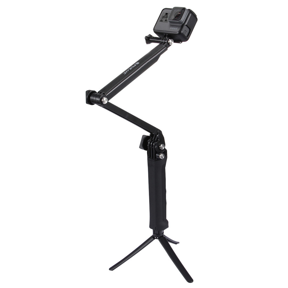 PULUZ Sportkamera Szelfibot, összecsukható kar, max.63cm, tripod állvány funkció, DJI/GoPro sportkamerához, fekete