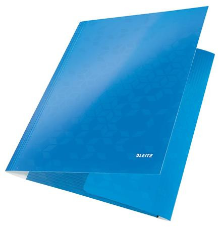 Gumis mappa, 15 mm, karton, A4, LEITZ "Wow", kék