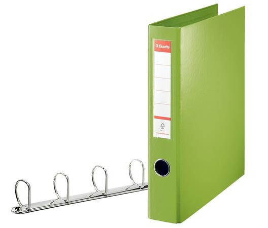 Gyűrűs könyv, 4 gyűrű, D alakú, 60 mm, A4 maxi, PP, ESSELTE "Jumbo Vivida", zöld