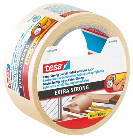 Ragasztószalag, kétoldalas, extra erős, 50 mm x 10 m, TESA "Extra Strong"